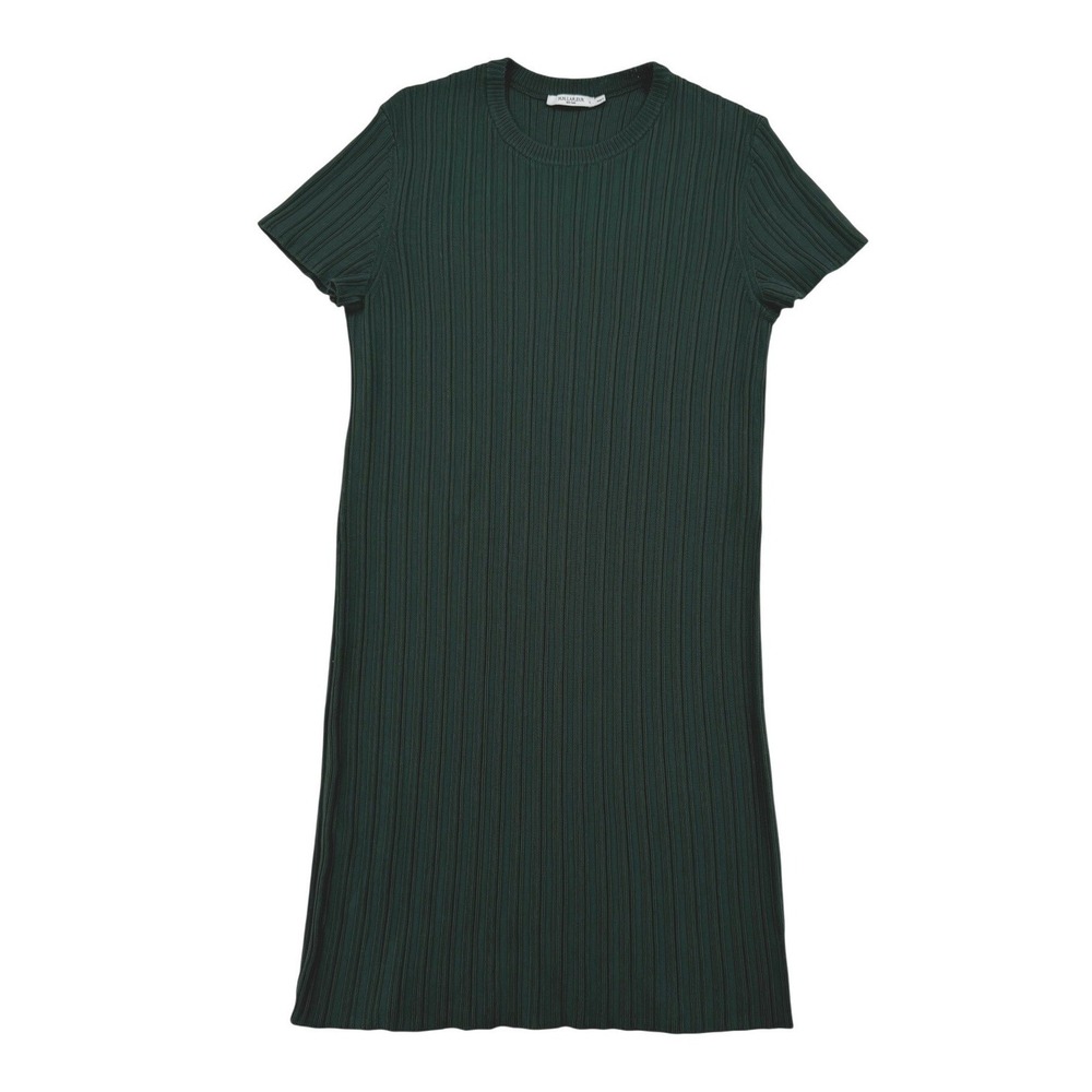 M.M.LaFleur Hayden Dress Womens Large Green Excellent Ribbed Knit Midi HYD1EVG